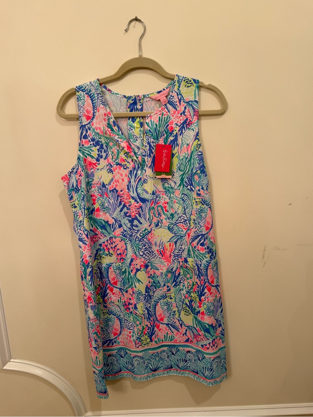 Lilly Pulitzer Blue, Pink & Green Tropical Shift Dress